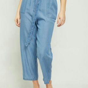 Rue 21 Chambray Wide Leg Cropped Pants